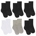 Kit de Meias Sapatilha Selene Lisa com 6 Pares - Infantil PRETO/CINZA