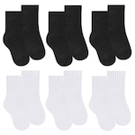 Kit de Meias Sapatilha Selene Lisa com 6 Pares - Infantil PRETO/BRANCO