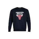 Blusão de Moletom sem Capuz New Era Careca Chicago Bulls Core Nba - Masculino PRETO