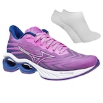 Kit Tênis Mizuno Wave Creation 25 + Par de Meias - Feminino ROXO