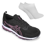 Kit Tênis Asics Gel-Quantum 360 + Par de Meias - Feminino PRETO/ROSA