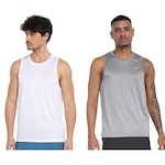 Kit de Camisetas Regatas Mizuno Spark - Masculina - 2 unidades BRANCO/CINZA