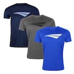 Kit de Camisetas Penalty X - Masculino - 3 unidades CINZA/AZUL ESC