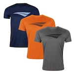 Kit de Camisetas Penalty X - Masculino - 3 unidades CINZA/AZUL ESC