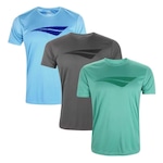 Kit Camiseta Penalty X - 3 Unidades - Masculina Azul/Verde