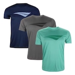 Kit Camiseta Penalty X - 3 Unidades - Masculina CINZA/VERDE