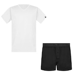 Conjunto Pijama Puma Camiseta + Samba Canção - Masculino BRANCO/PRETO