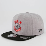 Boné Aba Curva New Era Corinthians - Snapback - Adulto CINZA