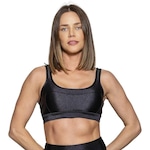 Top Fitness Run More Shine Riscado - Feminino PRETO