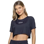 Blusa Cropped Run More Leveza - Feminino PRETO/BRANCO