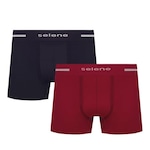 Kit Cuecas Boxer Selene sem Costura - 2 Unidades - Masculina PRETO/VERMELHO