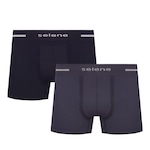 Kit Cuecas Boxer Selene sem Costura - 2 Unidades - Masculina PRETO/CINZA