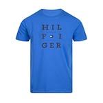 Camiseta Tommy Hilfiger Box Flag Logo Tee - Masculina AZUL