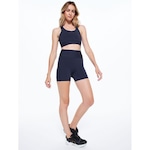 Shorts Bodyforsure Liso Step - Feminino MARINHO/CINZA/AMAREL