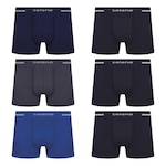 Kit Cueca Selene Boxer sem Costura - 6 Unidades - Masculino AZUL ESC/VERMELHO