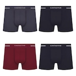 Kit Cueca Selene Boxer sem Costura - 4 Unidades - Masculino CINZA/VERMELHO