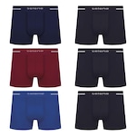 Kit Cueca Selene Boxer sem Costura - 6 Unidades - Masculino AZUL ESC/AZUL