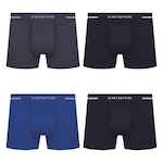 Kit Cueca Selene Boxer sem Costura - 4 Unidades - Masculino CINZA CLA/AZUL