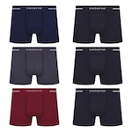 Kit Cueca Selene Boxer sem Costura - 6 Unidades - Masculino AZUL ESC/CINZA