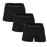 Kit 3 Cuecas Zorba Boxer Extreme Sport sem Costura Microfibra - Adulto PRETO