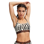 Top Fitness Puma Move Animal Remix - Feminino PRETO/BRANCO