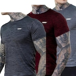 Kit 3 Camisetas Masculina de Treino Dagg Básica Academia Corrida Caminhada Confortável Respirável PRETO/CINZA/VERMELHO