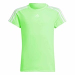 Camiseta adidas Essentials 3 Stripes Slim - Infantil Verde Claro/Branco