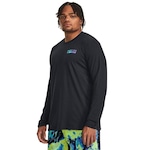 Camiseta Manga Longa de Treino Under Armour Project Rock Brahma - Masculina PRETO