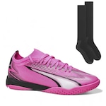 Kit Chuteira Futsal Puma Ultra Match + Par de Meiões - Adulto ROSA