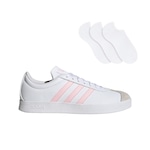 Tênis adidas Vl Court Base + 3 Pares de Meias - Masculino BRANCO/ROSA