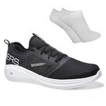 Kit Tênis Skechers Go Run Fast Masculino + Par de Meia PRETO