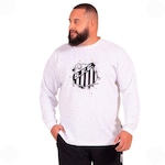 Camiseta Santos Oficial Classic Manga Longa Plus Size Surf Center Masculina BRANCO