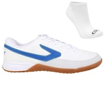 Chuteira Futsal Topper Titanium X + Meia - Adulto BRANCO/AZUL