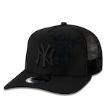 Boné Aba Curva New Era 9Forty A-Frame Trucker Mlb New York Yankees - Snapback - Adulto PRETO