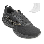 Tênis Mizuno Jet 7 e Meia Mz24 - Masculino PRETO/OURO