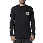 Camiseta Manga Longa Rvca Cousin Of Death Ls - Masculina PRETO