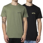 Kit de Camisetas Billabong Stacked Arch Duo - Masculina - 2 unidades PRETO