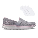 Kit Tênis Olympikus Angel 3 + 3 Pares de Meias - Feminino CINZA/ROSA