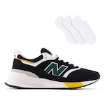 Kit Tênis New Balance 997R + 3 Pares de Meias - Masculino PRETO/VERDE