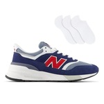 Kit Tênis New Balance 997R + 3 Pares de Meias - Masculino AZUL/VERMELHO