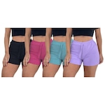 Kit de Shorts Pmc Canelado - Feminino - 4 unidades ROSA/AZUL