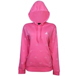 Blusão de Moletom com Capuz adidas W Mng Ft Hd - Feminino ROSA/BRANCO