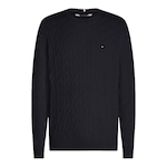 Blusão Suéter Tommy Hilfiger Manga Longa Classic Cable Crew Masculino AZUL ESCURO