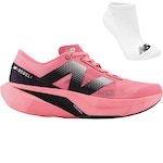 Kit Tênis New Balance Fuelcell Rebel V4 + Meia Feminino ROSA/PRETO