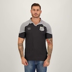 Camisa Polo do Santos Viagem 2023 Umbro - Masculina PRETO