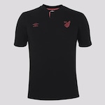 Camisa Polo do Athletico Paranaense Viagem 2024 Umbro - Masculina PRETO