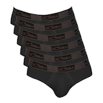 Kit 6 Cuecas Zorba Slip Plus 716 - Masculina PRETO