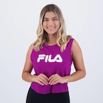 Blusa Cropped Regata Fila Letter III - Feminina ROXO