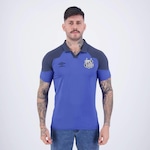 Camisa Polo do Santos Viagem 2023 Umbro - Masculina AZUL