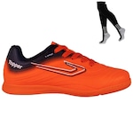 Kit Chuteira Futsal Topper Forza Iii + Meião - Infantil LARANJA/PRETO